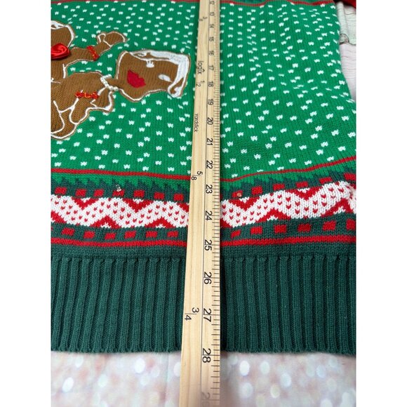 Spencers XL Naughty Gingerbread v Neck Christmas Sweater Holiday Ugly Party - Picture 7 of 8